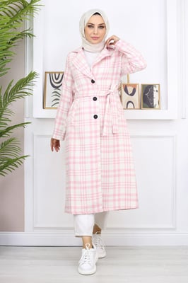 Kariert Chanel Kaschmir Mantel Rosa