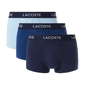 Lacoste - Boxershorts für Herren, Stretch, Baumwolle (3er-Pack) (Hellblau/Blau/Marine)