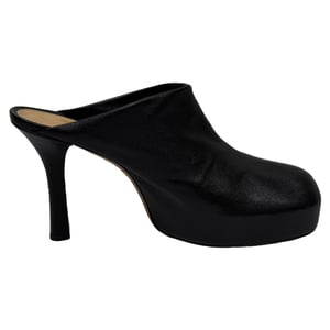Bottega Veneta Bold Plateau-Mules aus schwarzem Leder