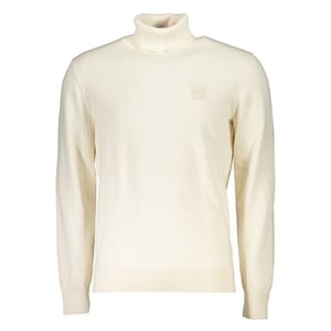 Hugo Boss Weiße Baumwollrollkragenpullover