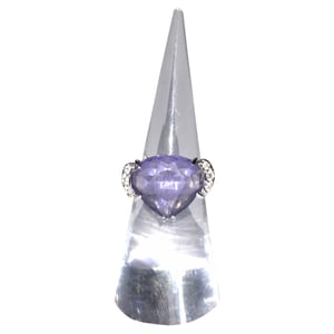 Swarovski Kristall verziertes Ring in lila Rhodium-Metall