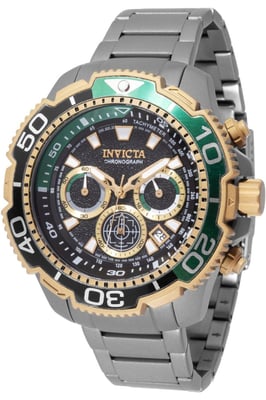Invicta TI-22 49498 Herren Uhr - Quartz Bewegung - Titan mit Schwarzem Zifferblatt - 48 mm