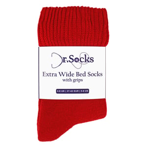 Damen Extra Breit Winterbett-Socken mit Grip | Rutschfeste Thermo-Schlafsocken