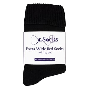 Damen Extra Breite Winterbett-Socken mit Grip | Rutschfeste Thermo-Schlafsocken