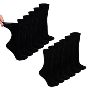12 Paare Damen Bambus Diabetikersocken | Weiche, nicht einengende Komfortsocken