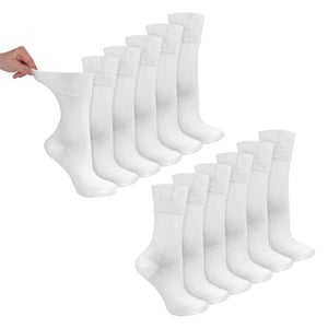 12 Paar Damen Bambus Diabetikersocken | Weiche, nicht einengende Komfortsocken
