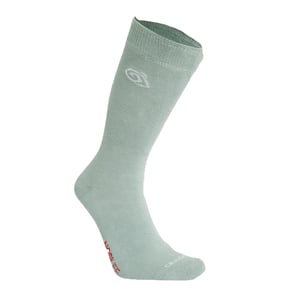 Craghoppers - Socken Insektenabwehr für Herren/Damen Unisex(2er-Pack) (Hellgrau Meliert/Flechten-Grün)