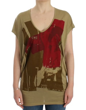 Costume National Grünes Druck T-Shirt mit kurzen Ärmeln