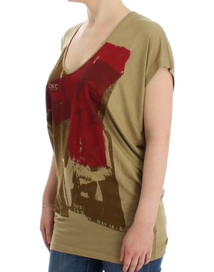 Costume National Grünes Druck T-Shirt mit kurzen Ärmeln