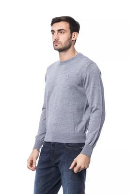 Billionaire Italian Couture Grauer Merinowollpullover für Herren