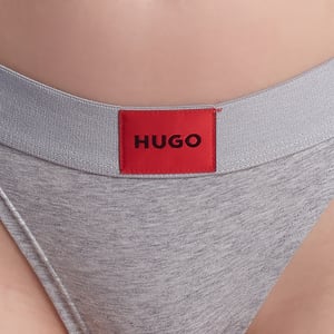 Damen Elastischer Baumwoll-Tanga mit Logo 50492326