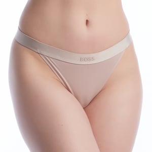 Damen Elastischer Baumwoll-Tanga mit Logo 50520398