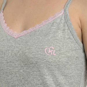 Damen Sommer-Nachtkleid mit dünnen Trägern aus Baumwolle KL45300
