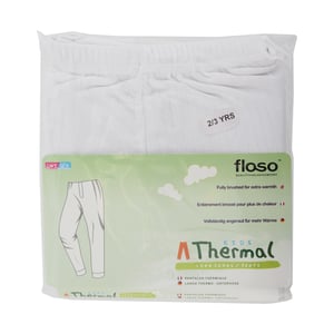 FLOSO Kinder Thermo Unterhose Lang Unisex (weiß)