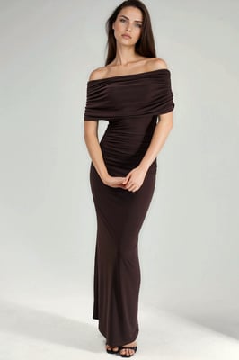 Halsloses Maxi Bodycon-Kleid