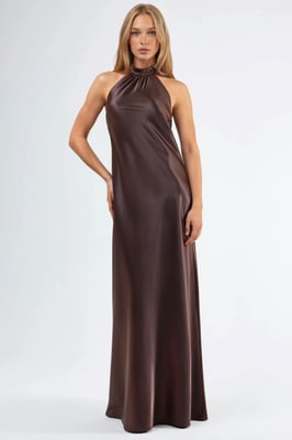 Halter-Neck-Maxi-Kleid mit Schal-Detail