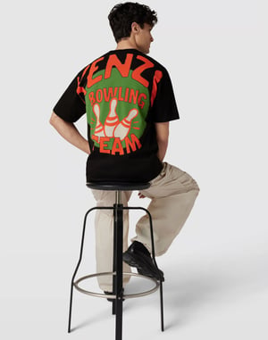 T-Shirt mit Bowling-Team-Logo in Übergröße