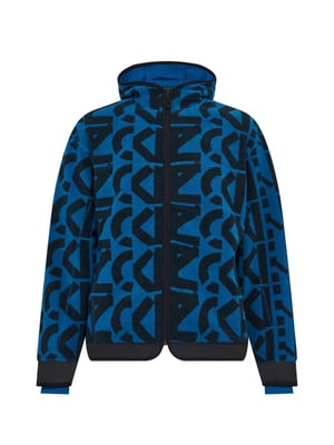 Kapuzenpullover mit Allover-Monogramm und Reißverschluss