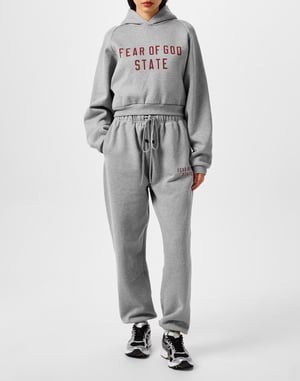 Essentials Logo Fleece Cropped Hoodie