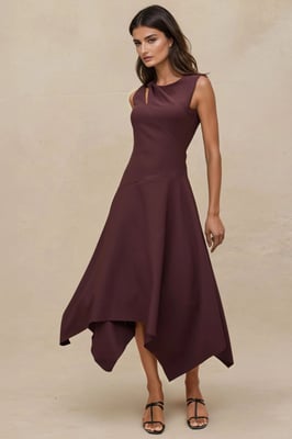 Ausschnitt Detailliertes Midi-Kleid