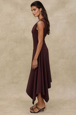 Ausschnitt Detailliertes Midi-Kleid