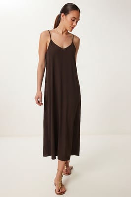 Lässiges Midi-Kleid mit U-Ausschnitt