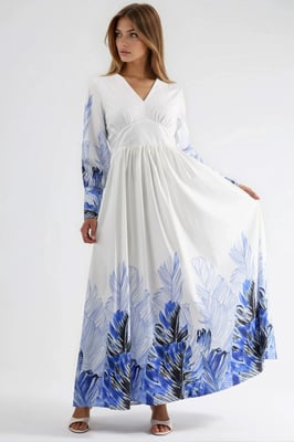 Tropical Floral Print Maxikleid