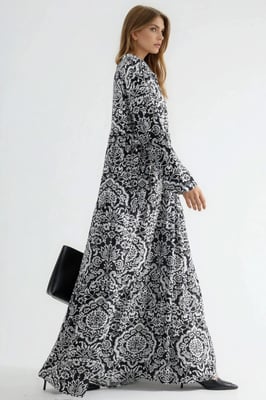 Bequemes Gemustertes Maxi-Kleid