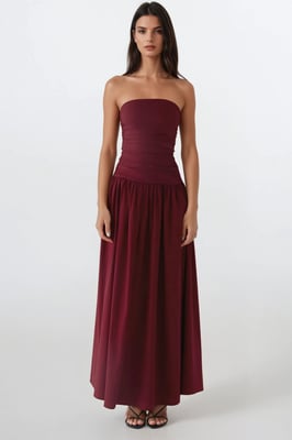 Trägerloses Maxikleid Detail