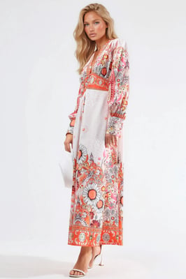 Blumenkleid im Maxistil mit Paneel-Design