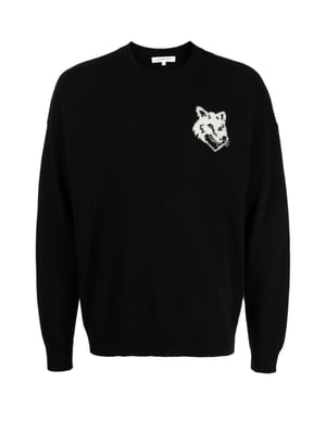 Pullover mit Fuchskopf-Intarsienlogo