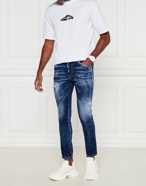 Skater Destroyed Denim Slim Fit Jeans