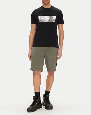 Lens Logo Cargo Stretch Bermuda Shorts