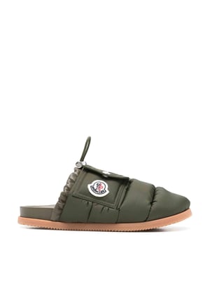 Mon Pocket Logo Patch Padded Down Mules