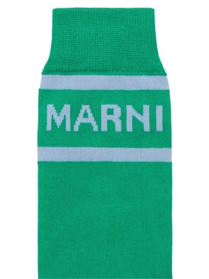 Logo-Intarsien-Farbblock-Socken