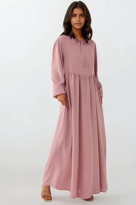Maxikleid mit A-Linie und Rundhalsausschnitt