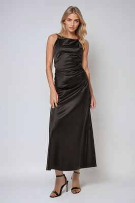 Satin-Maxikleid