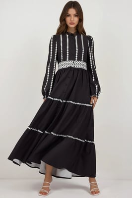 Blühendes Tippet Maxi-Kleid