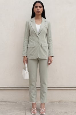 Jacke mit Knopfkragen und zwei-teiliger Set