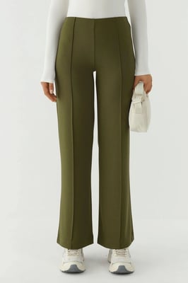 Modal Touch Ripp-Detaillierte Weite Hose