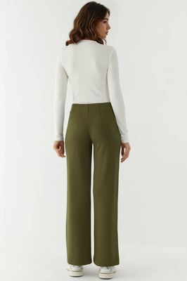 Modal Touch Ripp-Detaillierte Weite Hose