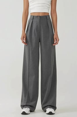 Hochtaillierte Palazzo-Hosen mit weitem Bein
