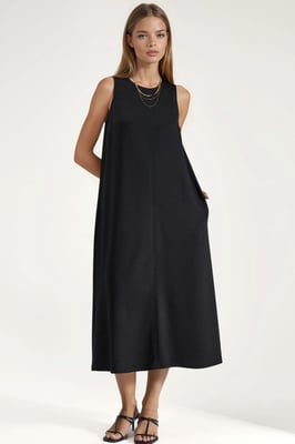 Modal Touch Entspanntes Midi-Kleid mit Taschen