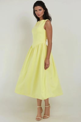 A-Form Midi-Kleid mit Rundhalsausschnitt