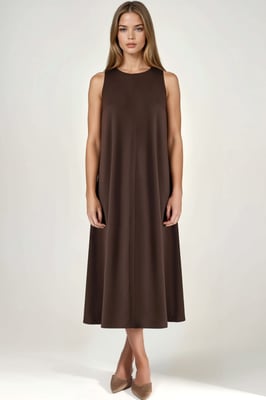 Modal Touch Entspanntes Midi-Kleid mit Taschen