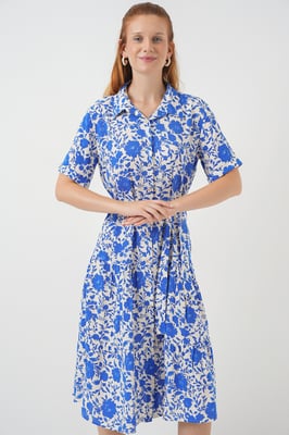 Muster Midi Hemdbl dress