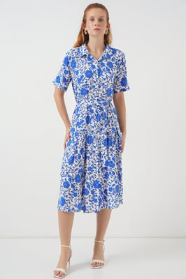 Muster Midi Hemdbl dress