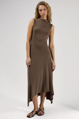 Asymmetrisches Midi Sandy Kleid