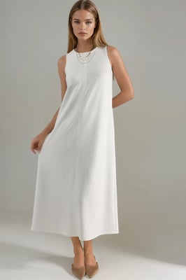 Modal Touch Entspanntes Midi-Kleid mit Taschen