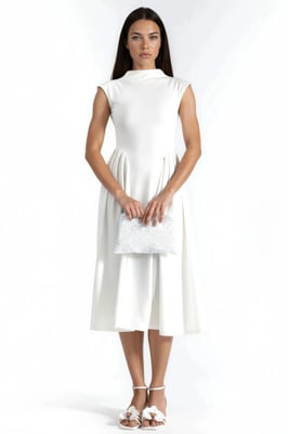 Texturiertes Panel-Midi-Kleid